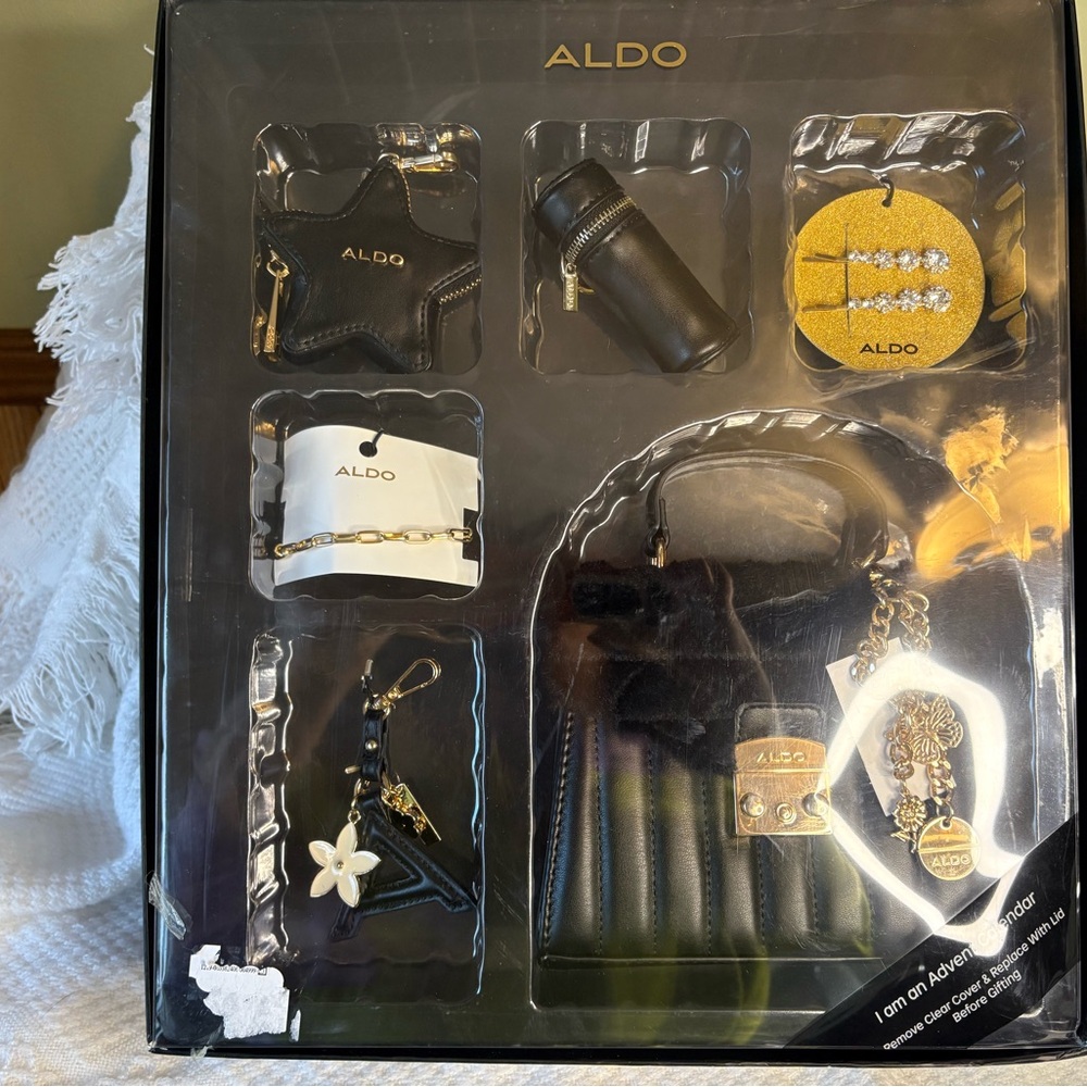 Aldo Black and Gold Star 5pc. Purse Set